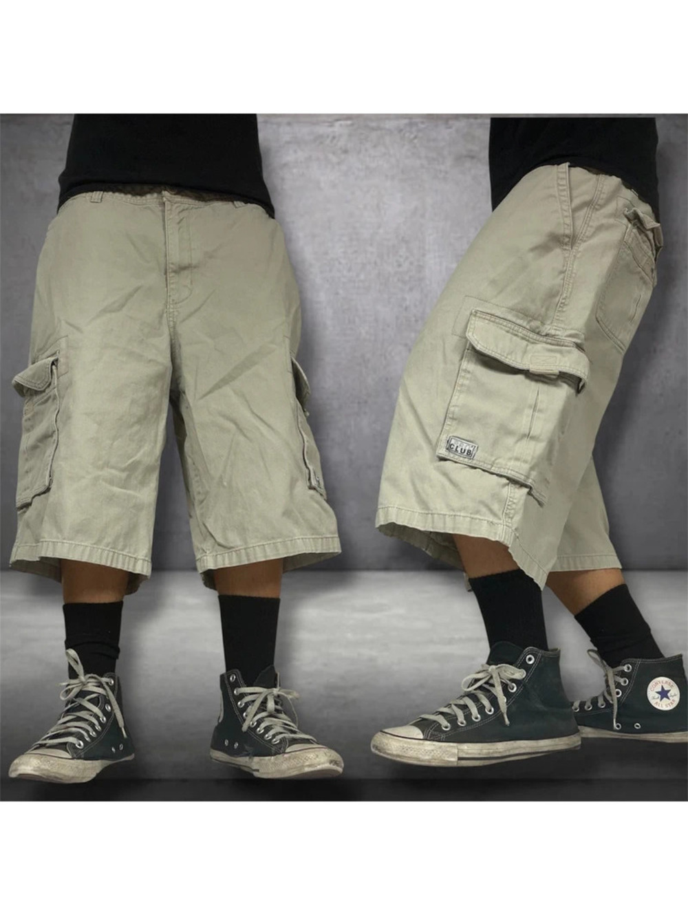 Super grunge Baggy Tan pro club cargo shorts